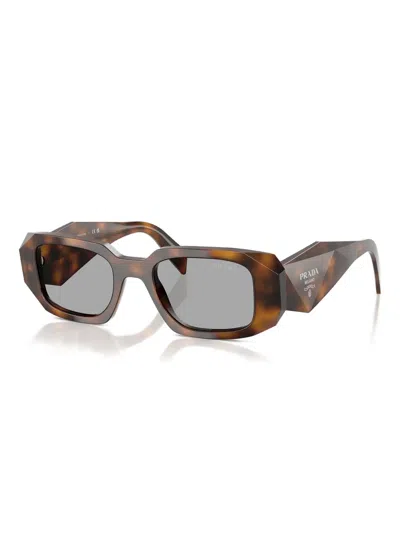 Prada Rectangular Sunglasses In Brown