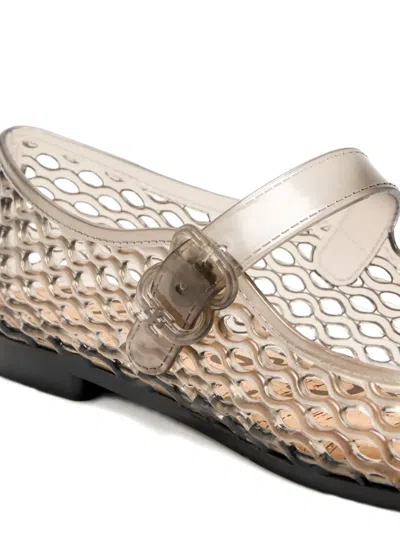 Sam Edelman Michaela Jelly Mary Jane Net-pattern Flats In Transparent