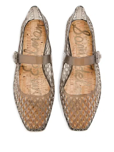 Sam Edelman Michaela Jelly Mary Jane Net-pattern Flats In Transparent