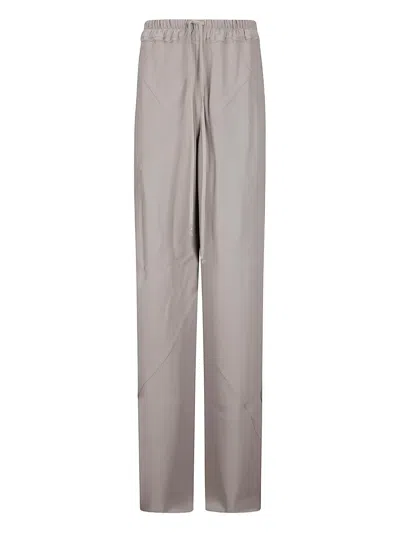 Rick Owens Drawnstring Bias Trousers In Silver