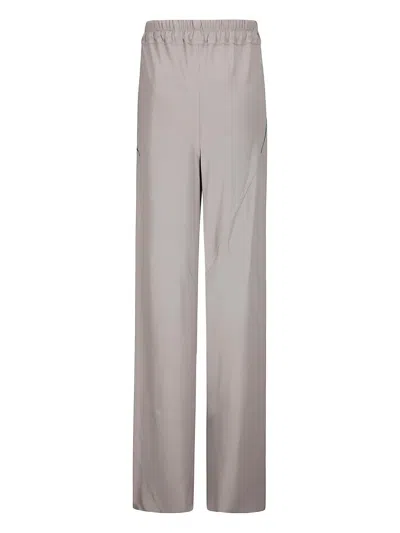 Rick Owens Drawnstring Bias Trousers In Silver