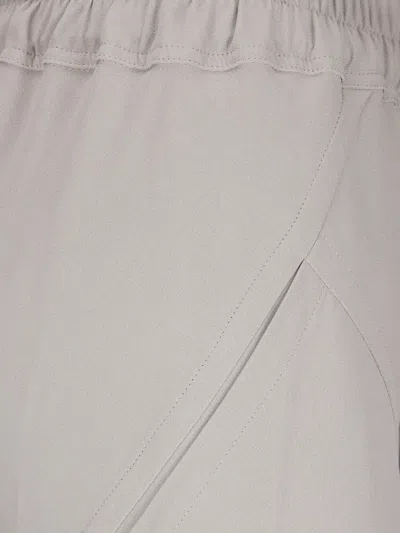 Rick Owens Drawnstring Bias Trousers In Silver