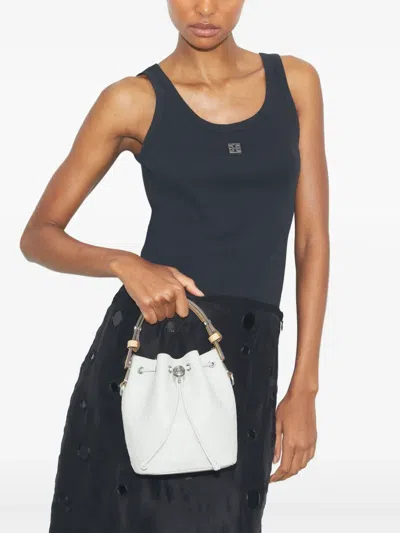 Tory Burch Mini T Monogram Pebble Leather Bucket Bag