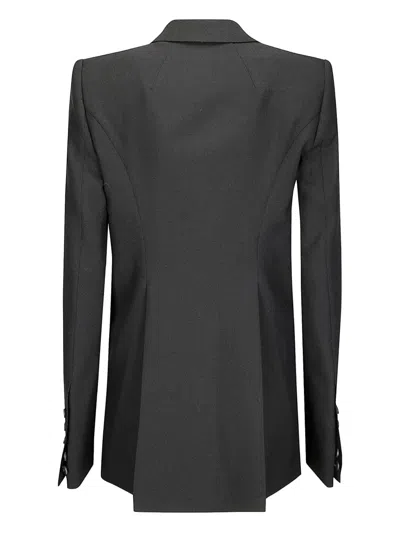 Rick Owens Tailored Jacket With Notched Lapel And Back Vent In Black