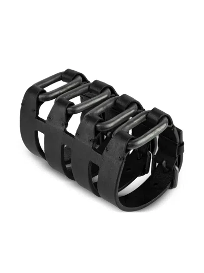 Parts Of Four Leather Bracelet In Black