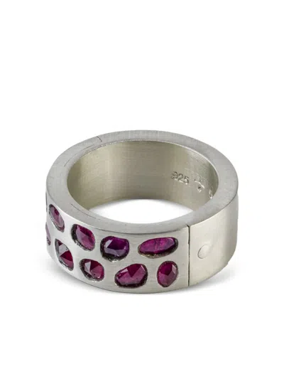 Parts Of Four Sterling Silver Sistema Ruby Ring In Metallic