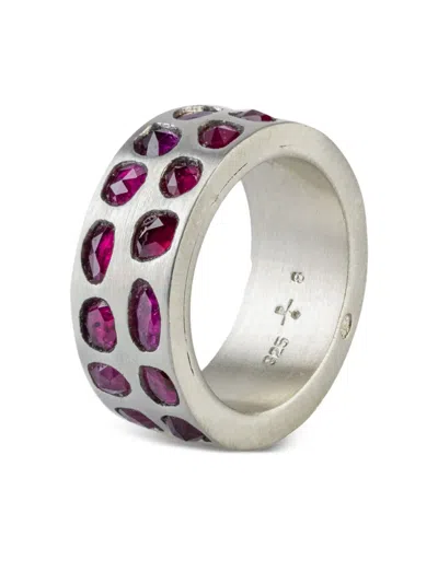 Parts Of Four Sterling Silver Sistema Ruby Ring In Metallic