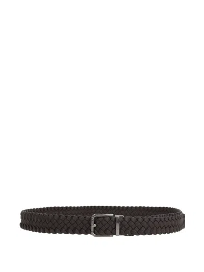 Dolce & Gabbana Braided Leather Belt In Black