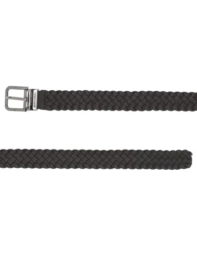 Dolce & Gabbana Braided Leather Belt In Black