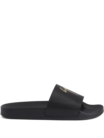 Giuseppe Zanotti Brett Logo-embellished Leather Slides