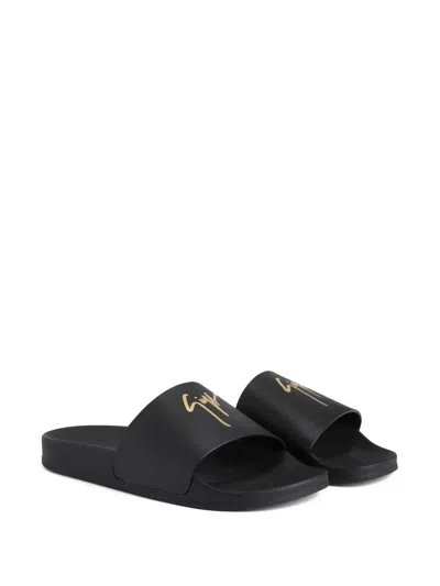 Giuseppe Zanotti Brett Logo-embellished Leather Slides
