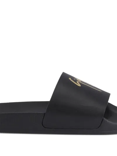 Giuseppe Zanotti Brett Logo-embellished Leather Slides