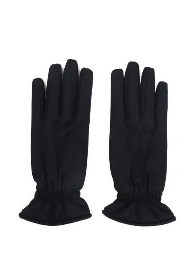 Brioni Cashmere Blend Gloves Elastic Cuffs In Black