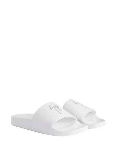 Giuseppe Zanotti Brett Leather Logo-print Slides
