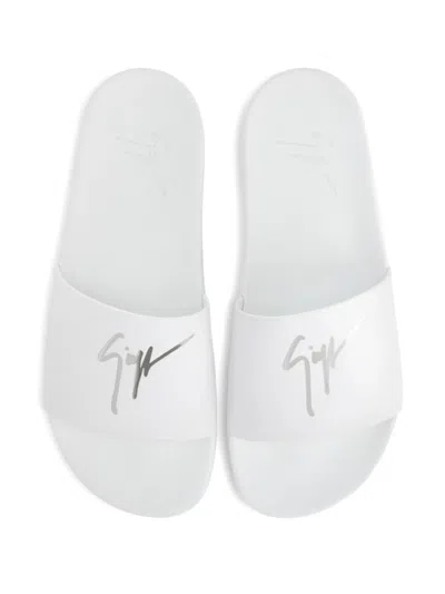 Giuseppe Zanotti Brett Leather Logo-print Slides
