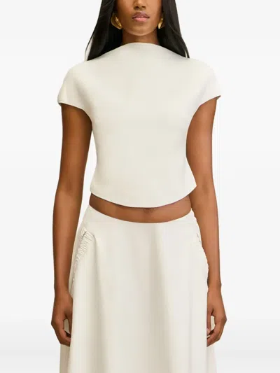 Cult Gaia Virginiana Cropped T-shirt In White