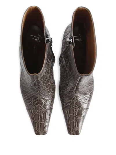 Giuseppe Zanotti 90mm Janiee Crocodile-effect Ankle Boots