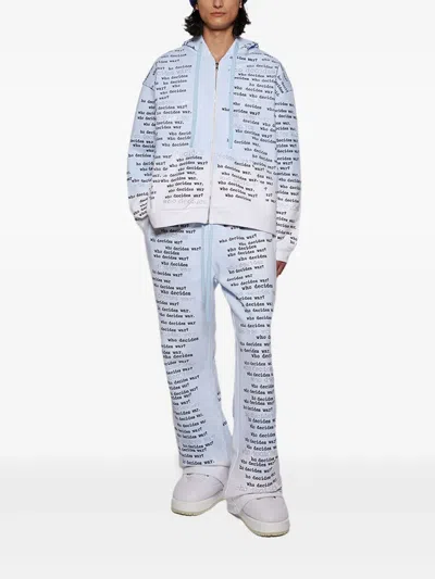 Who Decides War Scripture Zip-up Hoodie In Blue