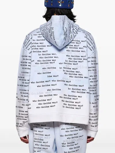 Who Decides War Scripture Zip-up Hoodie In Blue