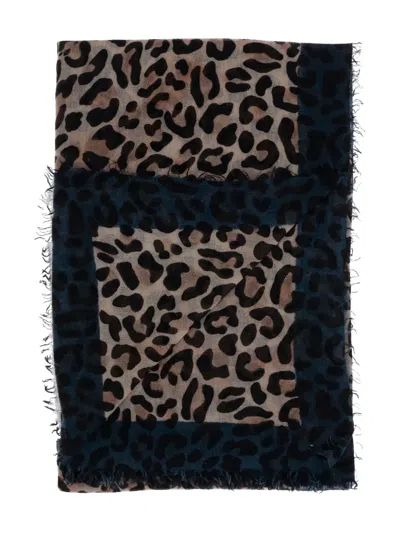 Faliero Sarti Maila Cashmere Scarf With Leopadrata Pattern In Animal Print
