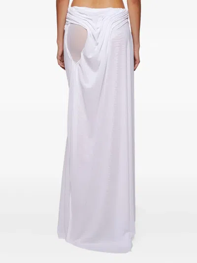 Di Petsa Long Wetlook Gradient Skirt White In White