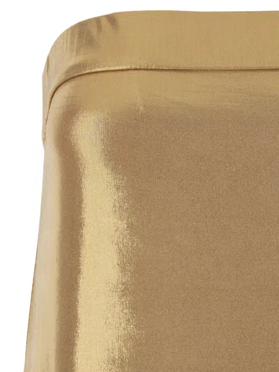Norma Kamali Metallic Side-slit Gown