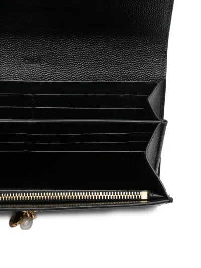 Chloé Charms Embellished Wallet In Black