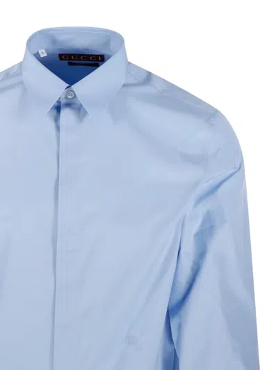Gucci Cotton Shirt In Blue