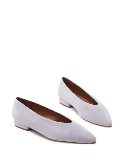 Flattered Pointed-toe Suede Flat Pumps In Purple