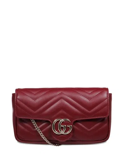Gucci Gg Marmont Mini Crossbody Bag In Red