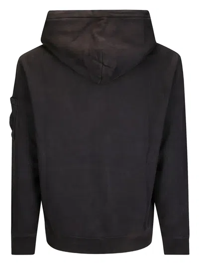 C.p. Company Men Sweatshirts Sweat Hooded In Diagonal Raised Fleece In Blue