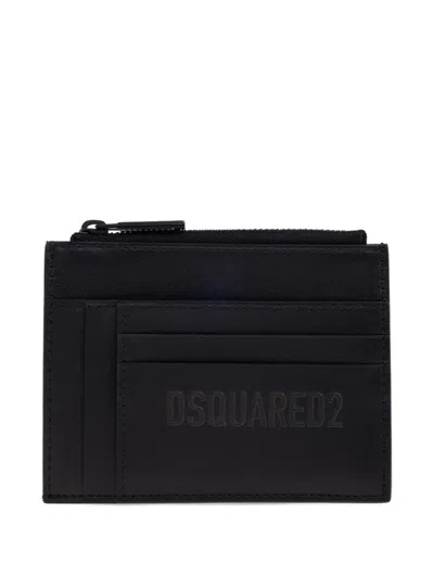 Dsquared2 Zip-fastening Logo Cardholder In Black