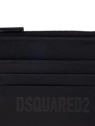 Dsquared2 Zip-fastening Logo Cardholder In Black
