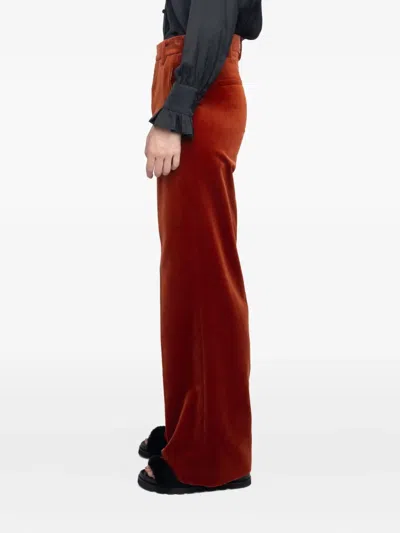 Zadig & Voltaire Wide-leg Velvet Trousers In Red