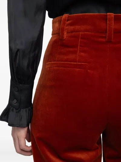 Zadig & Voltaire Wide-leg Velvet Trousers In Red