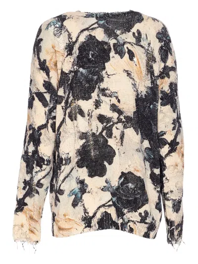 R13 Floral-print Distressed Sweatshirt In Multi