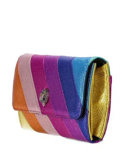 Kurt Geiger Rainbow-stripe Metallic Clutch Bag