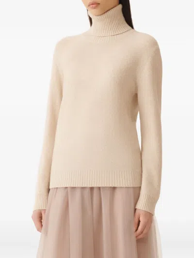 Fabiana Filippi Wool Blend Turtleneck Sweater In Pink