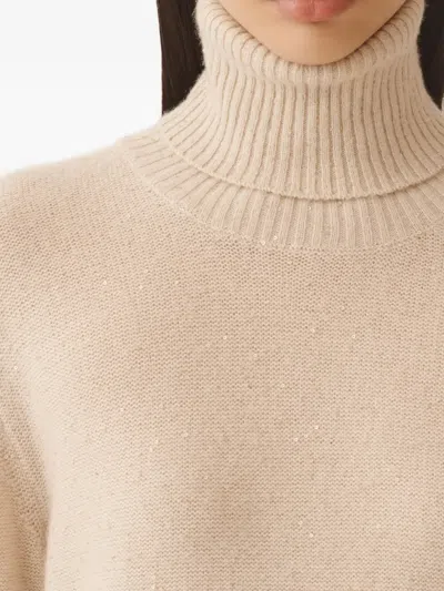 Fabiana Filippi Wool Blend Turtleneck Sweater In Pink