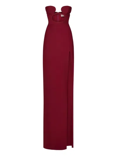 Nensi Dojaka Cut-out Side-slit Maxi Dress In Gold