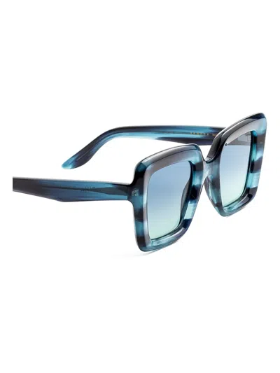 Lapima Teresa Striped Square Sunglasses In Blue