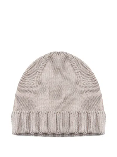 John Galliano Ribbed Wool Beanie In Brown