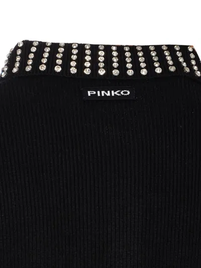 Pinko Black Wool-blend Sweater In Black