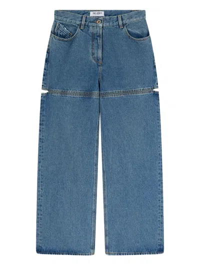 Attico Long Denim Jeans In Blue