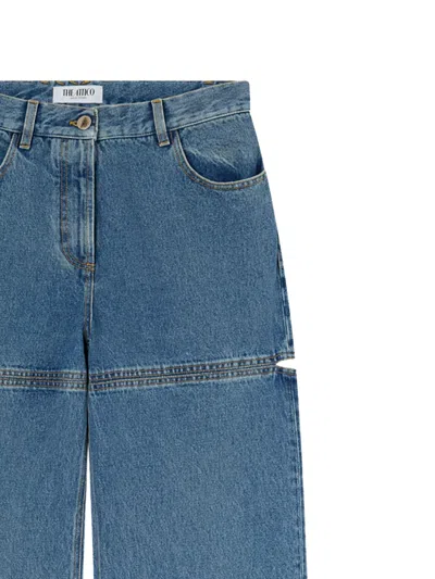 Attico Long Denim Jeans In Blue