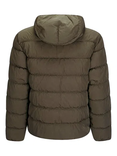 C.p. Company Long-sleeved Quilted Casual Jacket In Brown