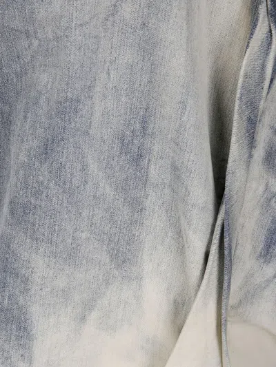 Rick Owens Draped Denim Top In Blue