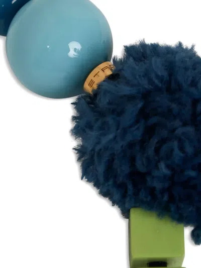 Etro Whimsical Beaded Charm With Fluffy Accents In Blue