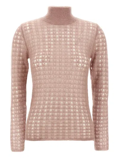 Fabiana Filippi Crochet Sweater Sweaters And Cardigans Pink In Pink