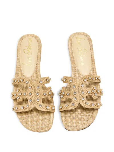 Sam Edelman Crystal-embellished Woven Sandals